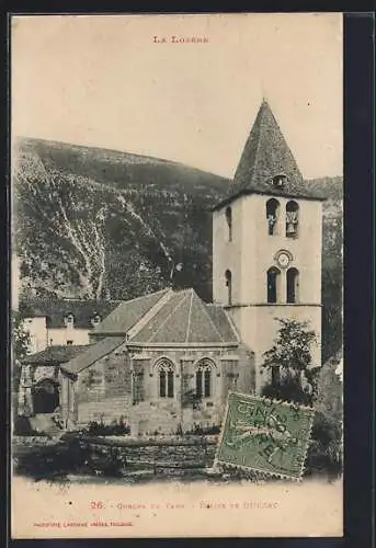 AK Quézac, Église de Quézac dans les Gorges du Tarn