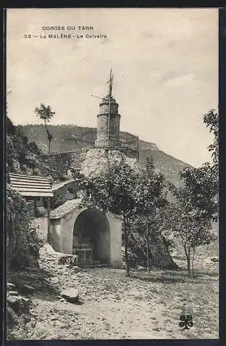 AK La Malène, Le Calvaire dans les Gorges du Tarn