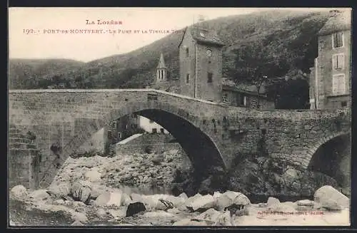 AK Pont-de-Montvert, Le Pont et la Vieille Tour