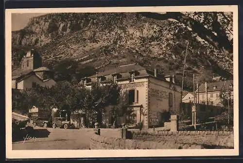 AK La Malène, L`Hôtel Monginoux dans les Gorges du Tarn