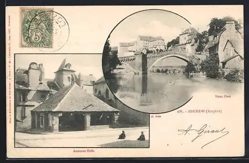 AK Mende, Vieux Pont et ancienne halle