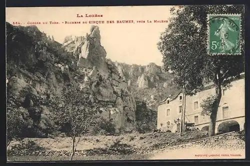 AK La Malène, Rochers du Cirque des Baumes dans les Gorges du Tarn