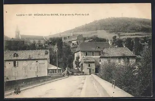 AK Bagnols-les-Bains, Vue prise du Pont du Lot