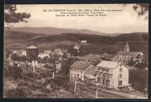 AK La Bastide, Quartier de l`Hôtel Ranc et paysage environnant