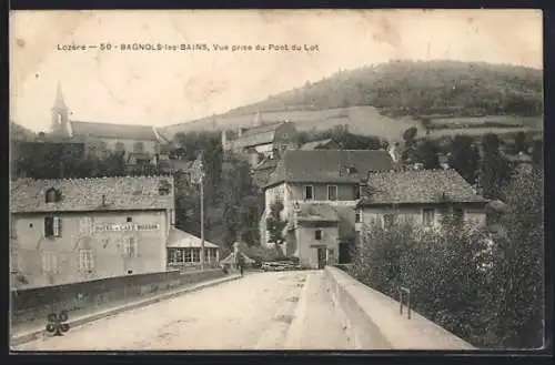 AK Bagnols-les-Bains, Vue prise du Pont du Lot