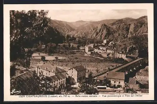 AK Chapeauroux, Vue panoramique et Pont sur l`Allier