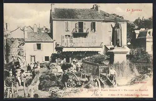 AK Mende, Place Urbain V, Un jour de marché