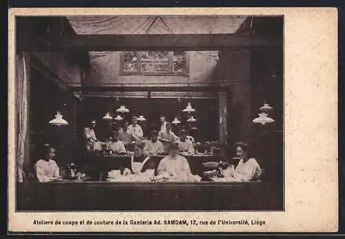 AK Liège, Ateliers de coupe et de couture de la Ganterie Ad. Samdam, 12 Rue de l`Université