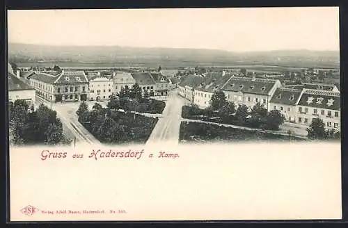 AK Hadersdorf a. Kamp, Strassenpartie aus der Vogelschau