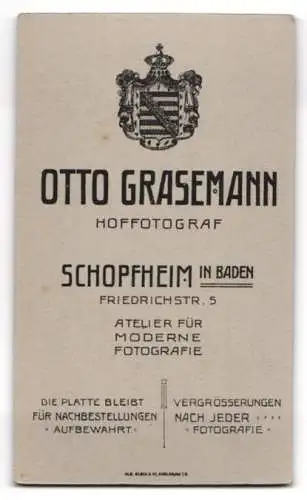 Fotografie Otto Grasemann, Schopfheim, junge Frau in Markgräfler Tracht mit Kopfschleife