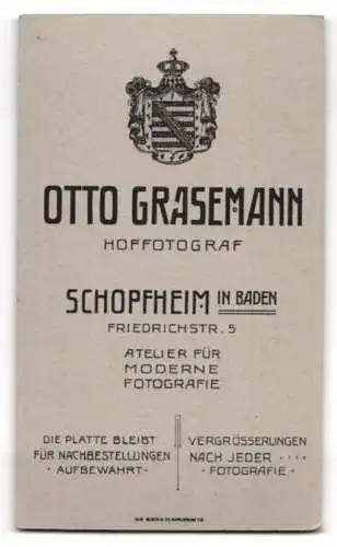 Fotografie Otto Grasemann, Schopfheim, junge Markgräflerin im Trachtenkleid