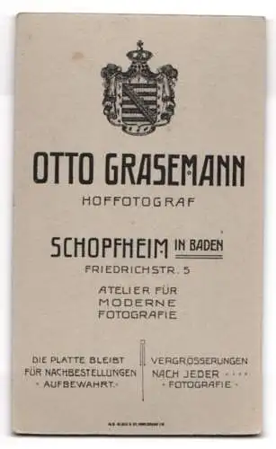 Fotografie Otto Grasemann, Schopfheim, junge Frau in Markgräfler Tracht