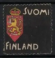 Reklamemarke Finnland, SUOMI FINLAND, Löwe im Wappen