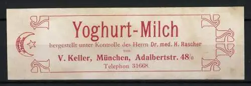 Reklamemarke München, Yoghurt-Milch, Halbmond und Stern