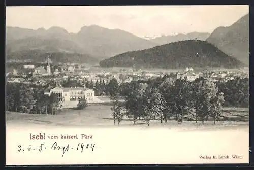 AK Ischl, Panorama vom kaiserlichen Park aus