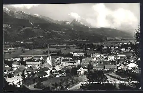 AK Mauthen im Gailtal, Ortsansicht gegen den Reisskofel