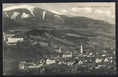 AK Wolfsberg /Kärnten, Panorama mit Koralpe