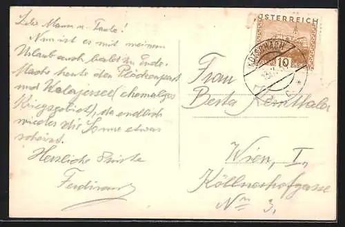 AK Kötschach, Blick über die Dächer