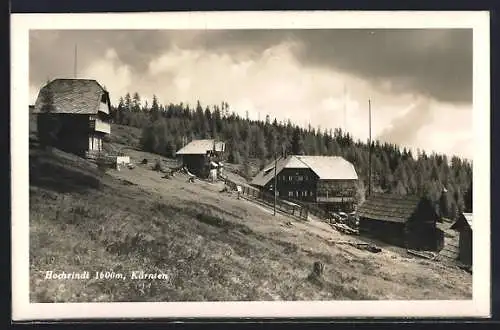 AK Hochrindl /Kärnten, Ortspartie im Sonnenschein