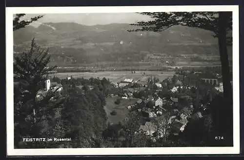 AK Feistritz im Rosental, Blick über Ort und Umgebung