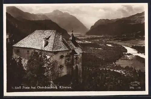 AK Oberdrauburg /Kärnten, Schloss Stein mit Blick ins Tal