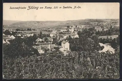 AK Zöbing am Kamp, Blick über die Dächer