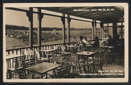 AK Wien, Ob. St. Veit, Gasthaus J. Ruprecht, Terrasse