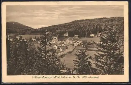 AK Mönichkirchen /N.-Oe., Ortsansicht aus der Vogelschau