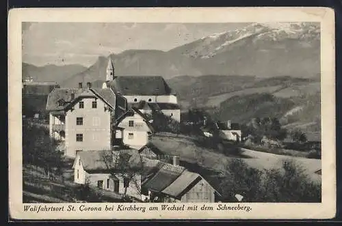 AK St. Corona bei Kirchberg, Kirche mit dem Schneeberg