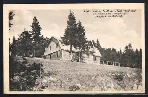 AK Hohe Wand, Hotel Hubertushaus am Ausgang des Springelsteiges