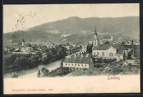 AK Leoben, Totalansicht mit Kirche