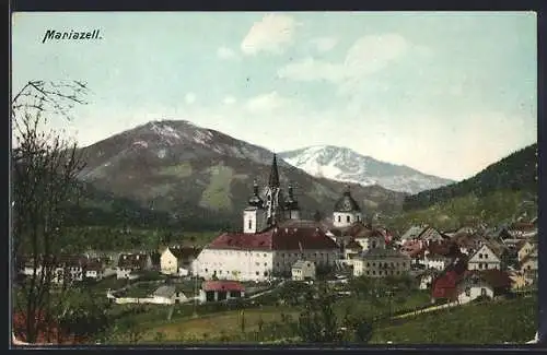 AK Mariazell, Teilansicht mit Kirche