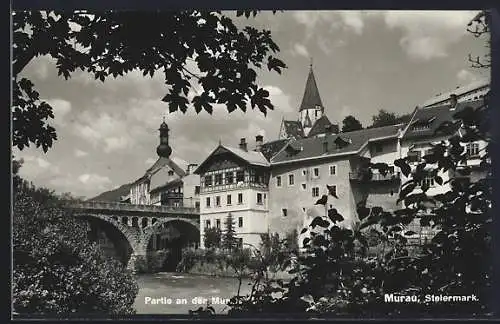 AK Murau /Steiermark, Partie an der Mur