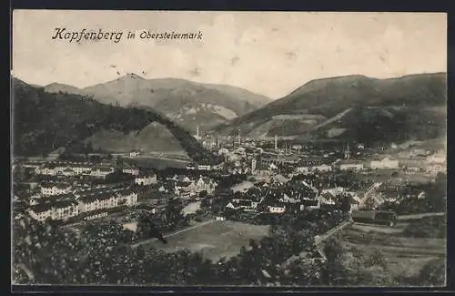 AK Kapfenberg in Obersteiermark, Teilansicht mit Bergen