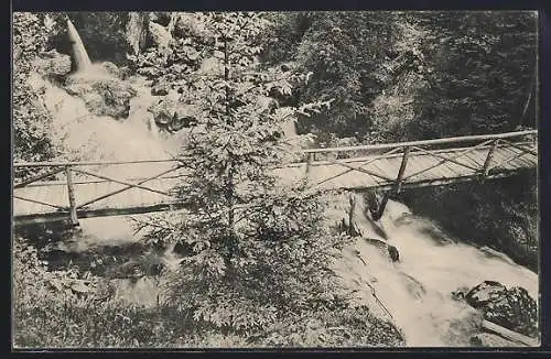 AK Myrafälle, Ortspartie mit Wasserfall