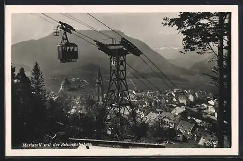 AK Mariazell, Teilansicht mit der Schwebebahn