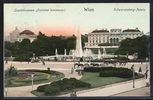 AK Wien, Schwarzenberg-Palais und Leuchtbrunnen