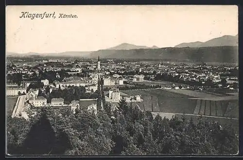 AK Klagenfurt /Kärnten, Teilansicht vom Wald aus