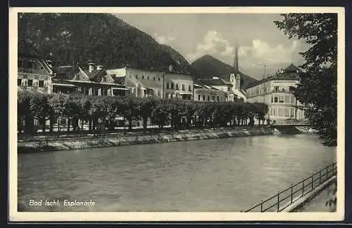 AK Bad Ischl, Esplanade am Ufer