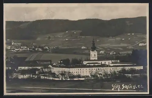 AK Schlägl /O. Ö., Blick auf die Stiftskirche