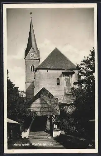 AK Maria Wörth, Blick auf die Wallfahrtskirche