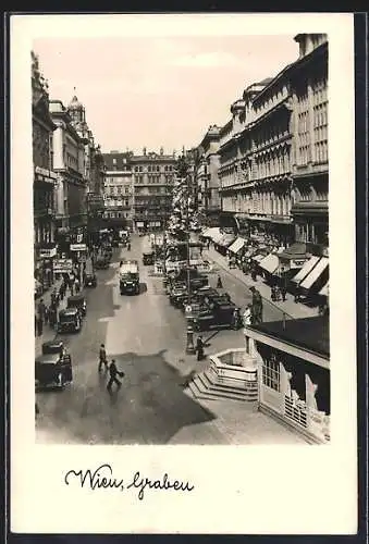 AK Wien, Graben mit Autos und Geschäften