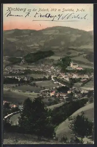 AK Kirchberg an der Pielach, Ortsansicht aus der Vogelschau