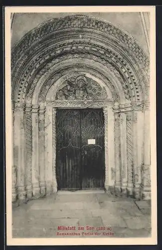 AK Millstatt a. See, Romanisches Portal der Kirche