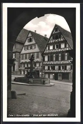 AK Calw i. Schwarzwald, Blick auf den Marktplatz