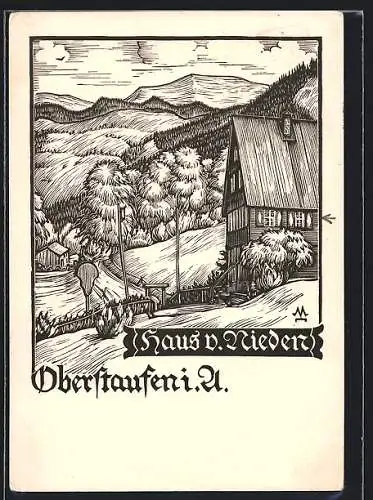 Künstler-AK Oberstaufen i. A., Haus v. Nieden