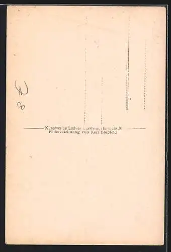 Künstler-AK Weimar / Thüringen, Kleine Kirchgasse