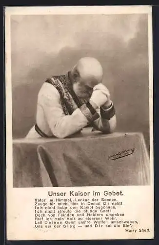 AK Kaiser Franz Josef im Gebet - Vater im Himmel...