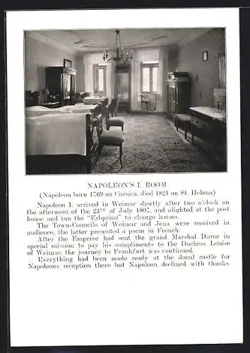 AK Weimar / Thüringen, Parkhotel Erbprinz, Zimmer von Napoleon I., Innenansicht