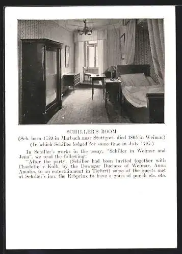 AK Weimar / Thüringen, Parkhotel Erbprinz, Zimmer von Schiller, Innenansicht